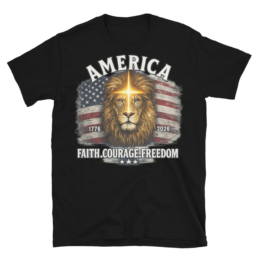 America 250 Faith Courage Freedom Tee