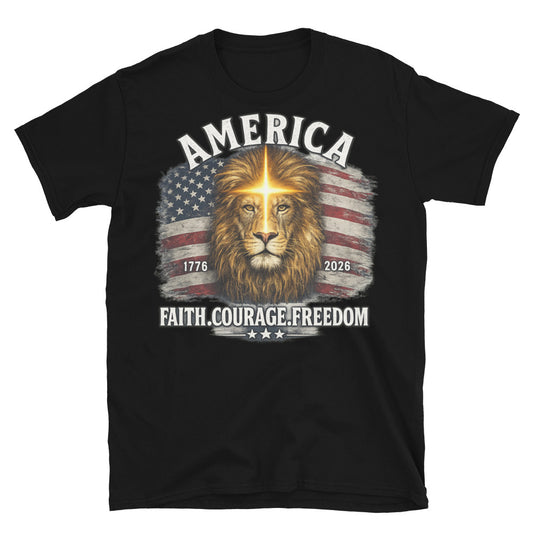 America 250 Faith Courage Freedom Tee