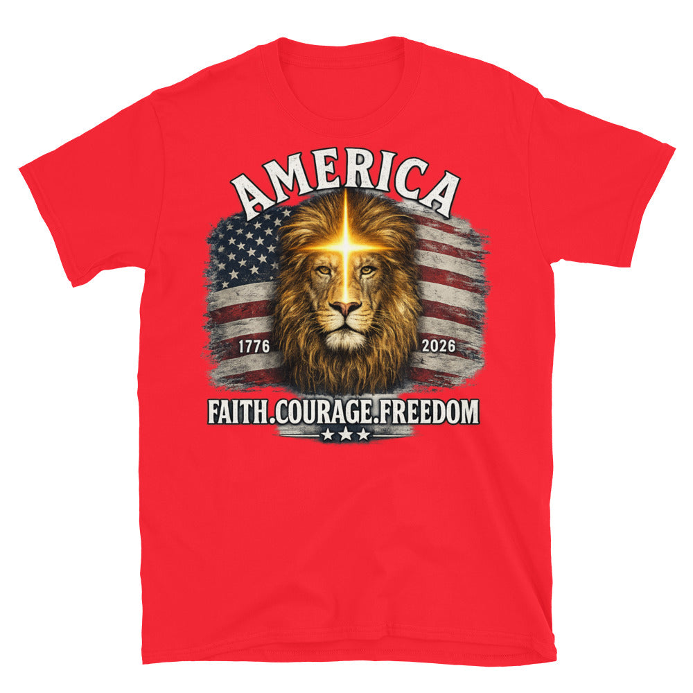 America 250 Faith Courage Freedom Tee
