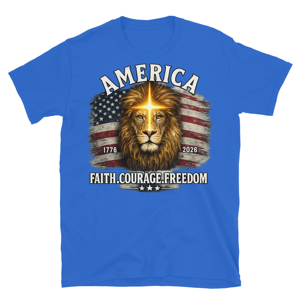 America 250 Faith Courage Freedom Tee
