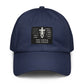 Navy  Christian patriotic Under Armour dad hat with exclusive The Lion and The Cross logo lion cross American flag