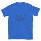 Royal Blue Christian Patriotic T-shirt with Faith Courage Freedom text design